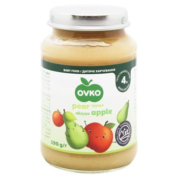 Пюре Ovko яблуко-груша 190г - купити, ціни на ЕКО Маркет - фото 1