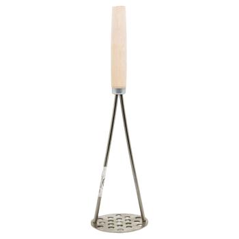 Round Metal Potato Puree Masher with Wooden Handle - buy, prices for EKO Market - photo 1