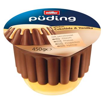 Пудинг Muller 450г шок. з ваніл. соусом 2,4% (Німеччина) - купить, цены на КОСМОС - фото 1