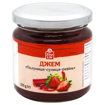 Fine Life Strawberry-Raspberry-Rhubarb Jam 210g - buy, prices for METRO - photo 1