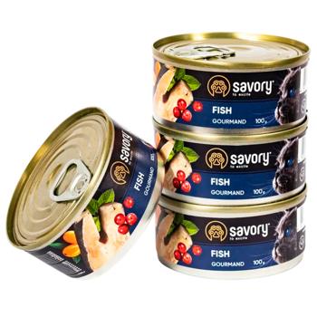 Набір вологого корму для котів Savory Adult 3+1 4 шт х 100 г - риба - купити, ціни на MasterZoo - фото 4