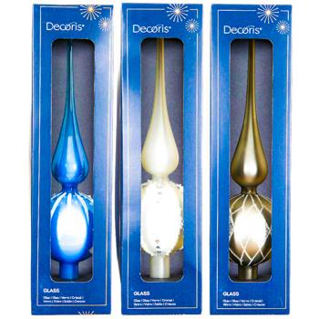 Верхушка для елки Decoris 8х31см в ассортименте - купить, цены на METRO - фото 1