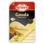 President Sliced Gouda Cheese 48% 150g