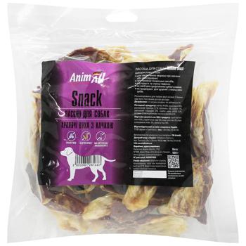 Ласощі для собак AnimAll Snack кролячі вуха з м'ясом качки 500г - купить, цены на Auchan - фото 1