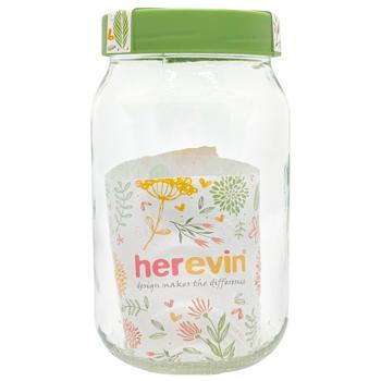 Банка Herevin скляна 1л - купити, ціни на КОСМОС - фото 1