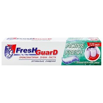 Зубная паста Fresh Guard Active Fresh с мятным вкусом 125мл - купить, цены на Чудо Маркет - фото 2
