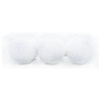 White Christmas Balls 8cm 3pcs - buy, prices for COSMOS - photo 1