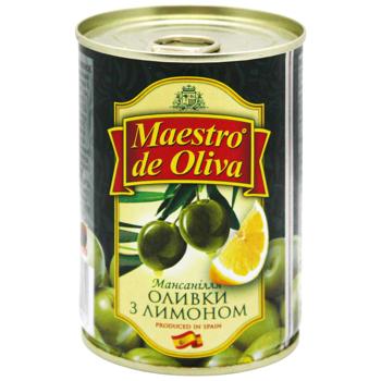 Оливки Maestro de Oliva с лимоном 280г - купить, цены на Auchan - фото 1