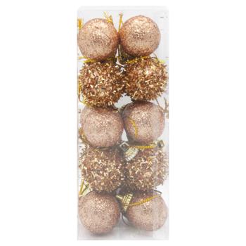 Прикраси ялинкові бронзові 20шт 3см - купити, ціни на КОСМОС - фото 3