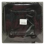 Plates Square Plastic Black 23cm 10pcs