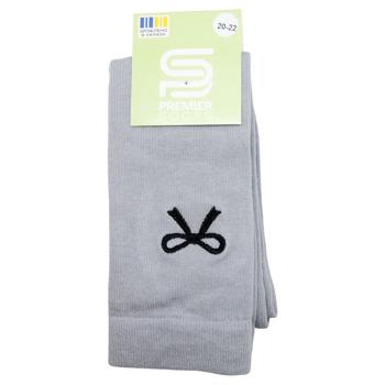Premier Socks Children's Knee Highs With Bow Embroidery s.20-22 Light Grey