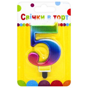 Festa Numeral 5 Colored Candle - buy, prices for METRO - photo 1