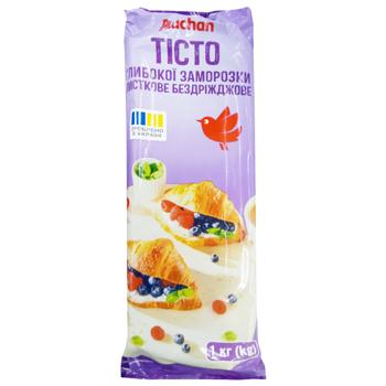 Тесто Auchan слоеное бездрожжевое замороженное 1кг - купить, цены на Auchan - фото 1