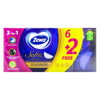 Хустинки паперові Zewa Softis Original 4-шарові 8*9шт - купити, ціни на КОСМОС - фото 2