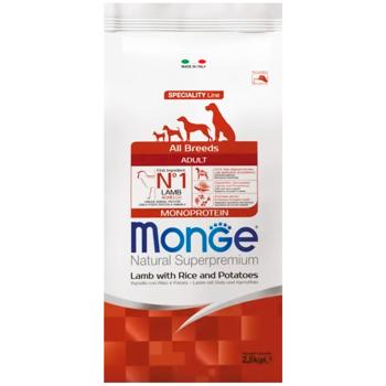 Корм сухой Monge Monoprotein с ягненком, рисом и картофелем для собак всех пород 2,5кг - купить, цены на MasterZoo - фото 1