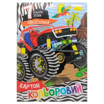 Картон кольоровий Апельсин односторонній А4 7 аркушів - купити, ціни на - фото 4