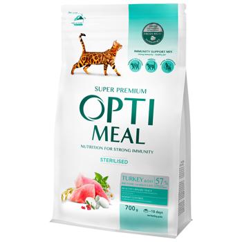 Optimeal Dry Food with Turkey and Oats for Sterilized Cats 700g - buy, prices for MasterZoo - photo 1