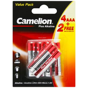 Батарейки Camelion Plus Alkaline ААА 6шт - купить, цены на ЕКО Маркет - фото 1