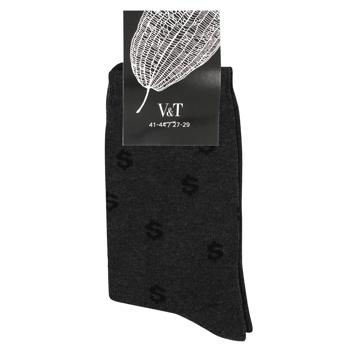 V&T Classic Men's Socks s.27-29 Dark Grey Dollars - buy, prices for - photo 1