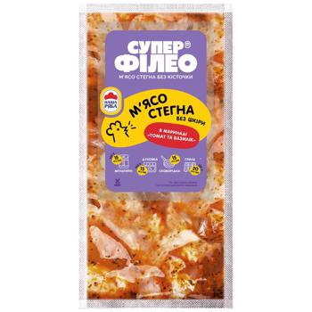 Super Fileo Chilled Chicken Thigh Meat without Skin in Tomato and Basil Marinade