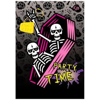 4Profi Skeleton Tomb Party A5 Checkered Notebook 48 Sheets