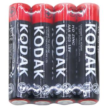 Батарейки Kodak Zinc Economy R03 ААА 4шт - купить, цены на Чудо Маркет - фото 1