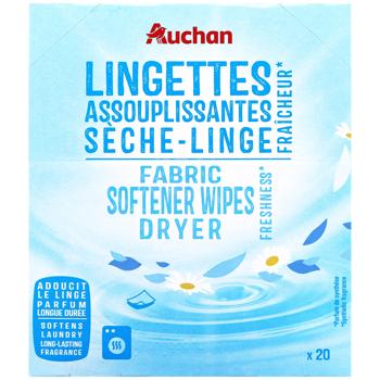 Салфетки Auchan для смягчения тканей в сушильной машине 20шт - купить, цены на - фото 2