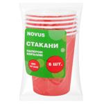 Стакан Novus бумажный кораловый 250мл 6шт