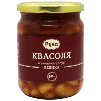 Квасоля Руна велика в томатному соусі 500г - купити, ціни на ЕКО Маркет - фото 1