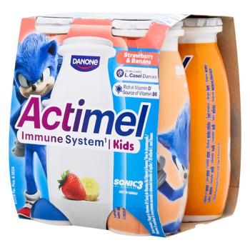 Продукт кисломолочный Actimel клубника-банан 1,4% 4*100г - купить, цены на - фото 1