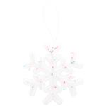 Украшение Снежинка белое с бисерной лентой 14,5см