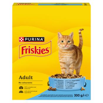 Friskies Dry Feed with Salmon and Vegetables for Adult Cats 300g - buy, prices for Chudo Market - photo 1