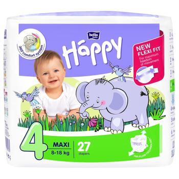 Bella Baby Happy Maxi 4 Diapers 8-18kg 27pcs - buy, prices for NOVUS - photo 2