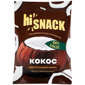 Чипси hiSnack Кокос сушені хрусткі 30г - купить, цены на Auchan - фото 1