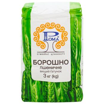 Мука пшеничная Рома высший сорт 3кг - купить, цены на Чудо Маркет - фото 2