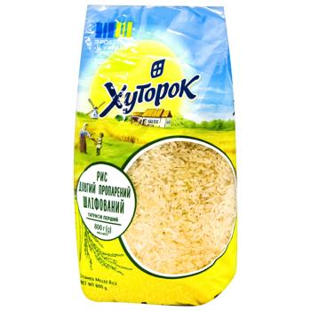 Рис Хуторок длиннозернистый пропаренный 800г - купить, цены на КОСМОС - фото 1