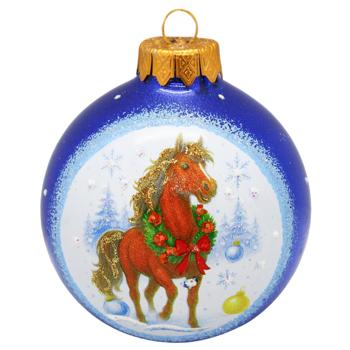 Куля ялинкова АСК Символ року скляна з художнім візерунком 8см в асортименті - купити, ціни на ULTRAMARKET - фото 4