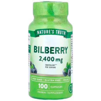 Чорниця, Bilberry, Nature's Truth, 2400 мг, 100 вегетаріанських капсул (1200 мг у капсулі) - купити, ціни на Біотус - фото 1