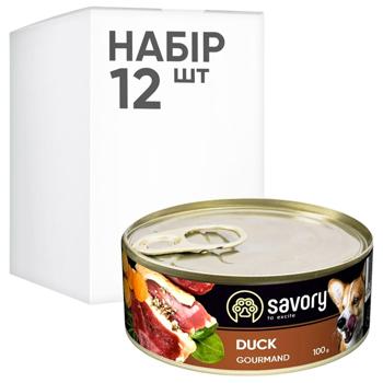 Savory Adult упаковка вологого корму для собак 100 г - качка - купити, ціни на MasterZoo - фото 1