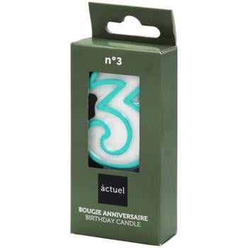 Actuel Blue Candle For Cake 3 - buy, prices for Auchan - photo 1