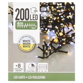 Гирлянда электрическая Koopman наружная 3хАА 200 LED 4,5м холодный/теплый  белый - купить, цены на NOVUS - фото 2