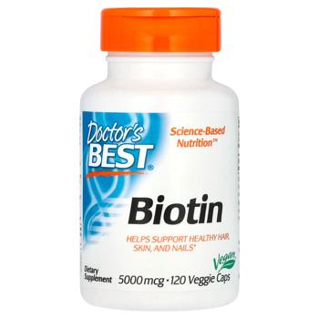 Биотин, Doctor's Best, 5000 мкг, 120 капсул - купить, цены на Biotus - фото 1