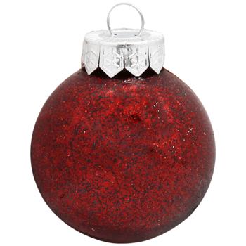 Шар елочный Безант глиттер прозрачный красный 6см