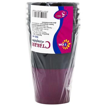 Стакан паперовий ТСМ Graphite 5шт 500мл - купити, ціни на МегаМаркет - фото 1