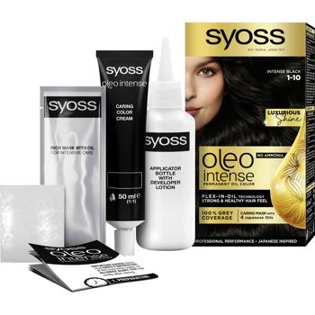 Краска для волос без аммиака Syoss Oleo Intense 1-10 Глубокий черный 115мл - купить, цены на METRO - фото 2