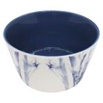 Blue Wood Ceramic Salad Bowl