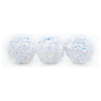 White Christmas Balls 8cm 3pcs - buy, prices for - photo 4