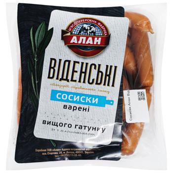 Alan Viennese Boiled Sausages High Grade 376g - buy, prices for COSMOS - photo 3