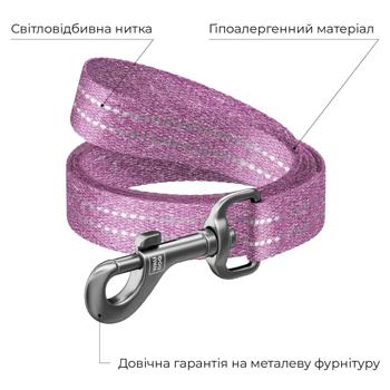 Поводок Waudog Re-cotton хлопковый светоотражающий 2м/20мм фиолетовый - купить, цены на MasterZoo - фото 3