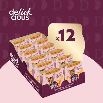 Суп для кошек Delickcious с сардинами, креветками и тыквой для кошек 80г - купить, цены на - фото 8